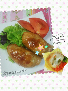 野菜とチーズ入り☺里芋のとろとろ肉巻き-レシピのメイン写真