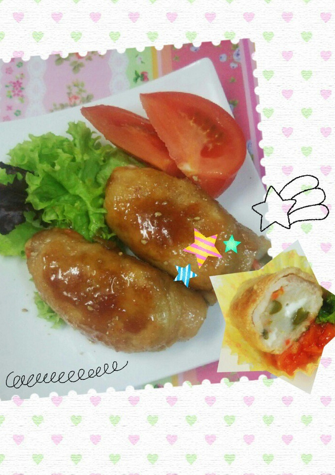 野菜とチーズ入り☺里芋のとろとろ肉巻き-レシピのメイン写真