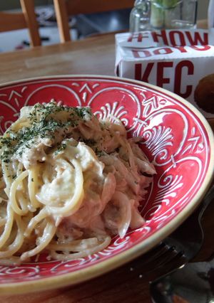 KFCチキンでカルボナーラ♪-レシピのメイン写真