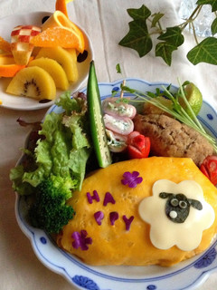 ひつじのショーン キャラ弁オムライス-レシピのメイン写真