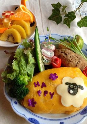 ひつじのショーン キャラ弁オムライス-レシピのメイン写真