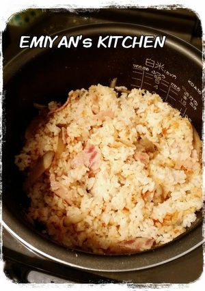 ベーコンとごぼうの簡単炊き込みご飯-レシピのメイン写真
