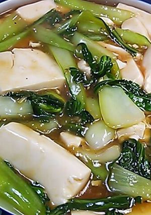 豆腐とチンゲン菜のオイスター煮込み-レシピのメイン写真