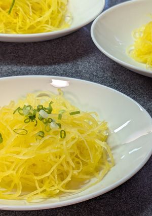 【覚え書】電子レンジで金糸瓜の下ごしらえ-レシピのメイン写真