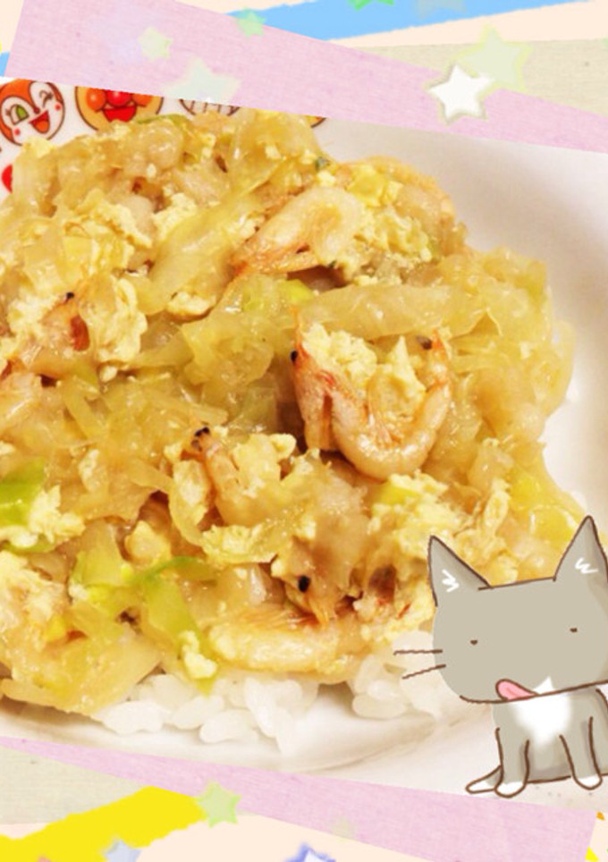 簡単♡桜えびと天かすの揚げない玉子とじ丼-レシピのメイン写真
