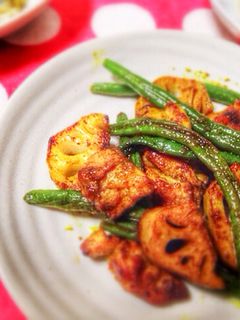 れんこんいんげん鶏のカレー炒め-レシピのメイン写真