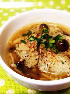 簡単!鳥ミンチとひじきのあんかけ生姜団子-レシピのメイン写真
