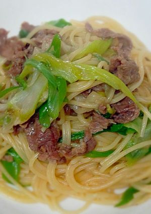 簡単♡九条ねぎですき焼きパスタ~♬-レシピのメイン写真