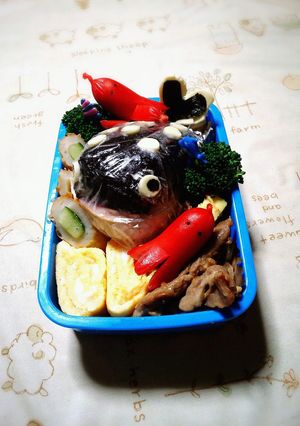 キャラ弁　ジンベイザメ-レシピのメイン写真