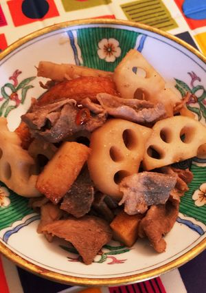 レンコン・さつま揚げ・豚肉の甘辛炒め-レシピのメイン写真