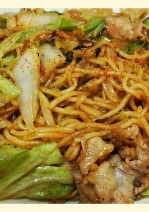 キムチの素と白菜で即席豚キムチ焼きそば-レシピのメイン写真