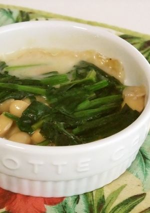 煮豆とほうれん草の✿ココットカマン♥-レシピのメイン写真