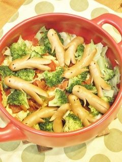 福神漬で♪ソーセー人温野菜鍋-レシピのメイン写真