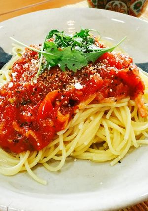ド定番のトマトソースパスタ-レシピのメイン写真