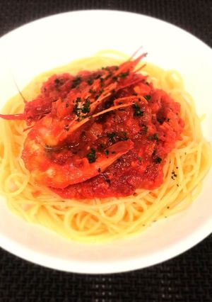 赤えびのトマトパスタ♪-レシピのメイン写真