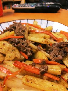 じゃがいもと牛肉のカレー炒め-レシピのメイン写真