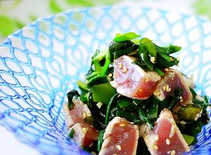 生姜風味♪鮪とワカメと韮の和え物-レシピのメイン写真