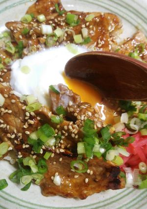簡単☆豚ロース薄切りのソース丼-レシピのメイン写真