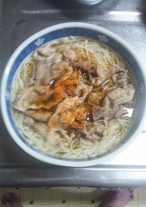 ６月２２日晩飯【肉うどん】-レシピのメイン写真