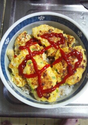 ７月１０日晩飯【ピカタ丼】-レシピのメイン写真