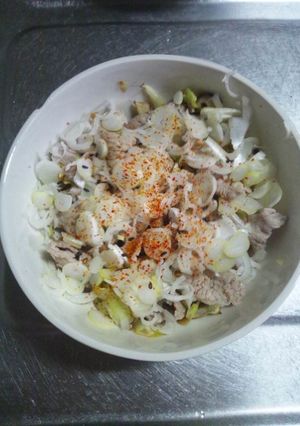 ７月２４日晩飯【豚肉のうめぽんがけ】-レシピのメイン写真