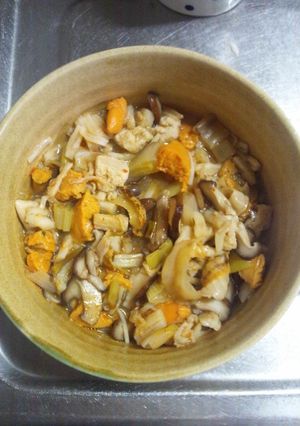 ７月２５日晩飯【ホタテの辛味噌煮】-レシピのメイン写真