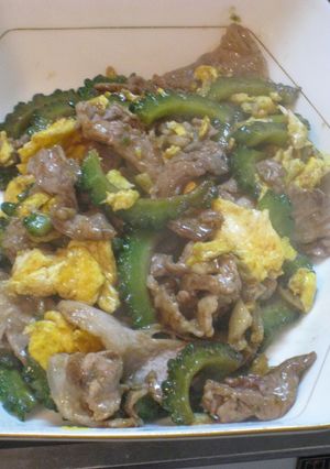 時短・簡単ゴーヤとふわふわ卵と肉の炒め物-レシピのメイン写真
