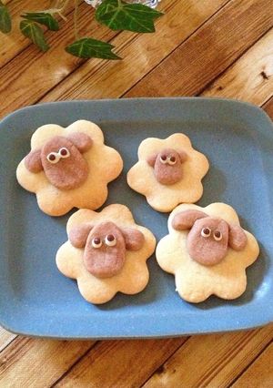ビニール袋で作るひつじのショーンクッキー-レシピのメイン写真