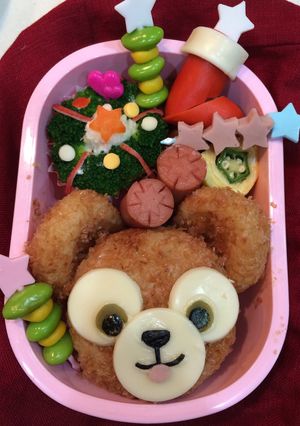 ダッフィーキャラ弁クリスマスディズニー-レシピのメイン写真