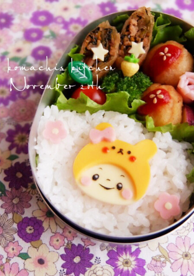 幼稚園 お弁当♡うさかぶり女の子 キャラ-レシピのメイン写真