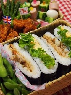 おにぎらず♡豚のしょうが焼きときんぴら-レシピのメイン写真