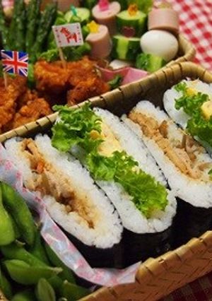 おにぎらず♡豚のしょうが焼きときんぴら-レシピのメイン写真