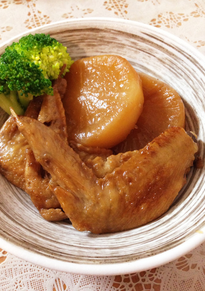 お酢で柔らか♡鶏手羽先と大根のさっぱり煮-レシピのメイン写真