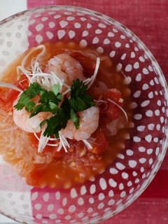 トマトの冷製ピリ辛こんにゃく麺-レシピのメイン写真