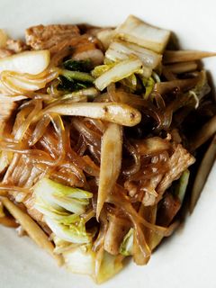 乾燥糸こんにゃくで白菜とごぼうの黒酢炒め-レシピのメイン写真