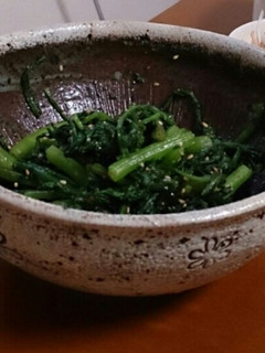 春菊のごま和え(揚げ大豆和え♡)-レシピのメイン写真