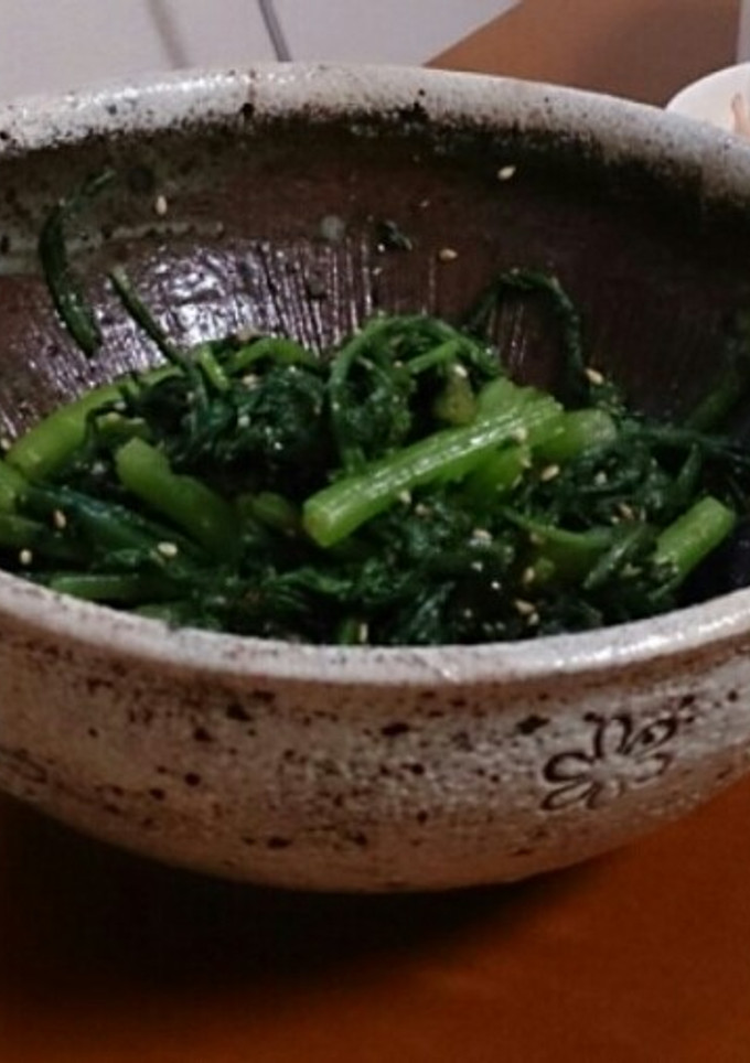 春菊のごま和え(揚げ大豆和え♡)-レシピのメイン写真