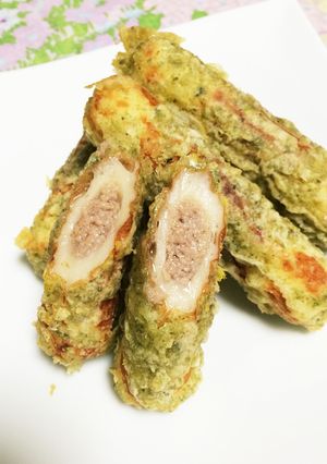 竹輪の磯辺揚げ肉詰め揚げ-レシピのメイン写真