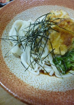 安納芋の天ぷらをのせたぶっかけうどん-レシピのメイン写真