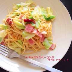 รูปของ *キャベツとベーコンのペペロンチーノ*