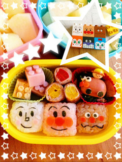 四角だから簡単!アンパンマン※キャラ弁-レシピのメイン写真