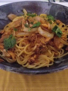 和風スパゲッティ・玉ねぎ、ツナ、鰹節-レシピのメイン写真