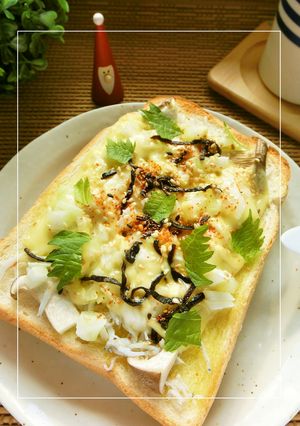 しらす×エリンギの塩昆布和トースト-レシピのメイン写真