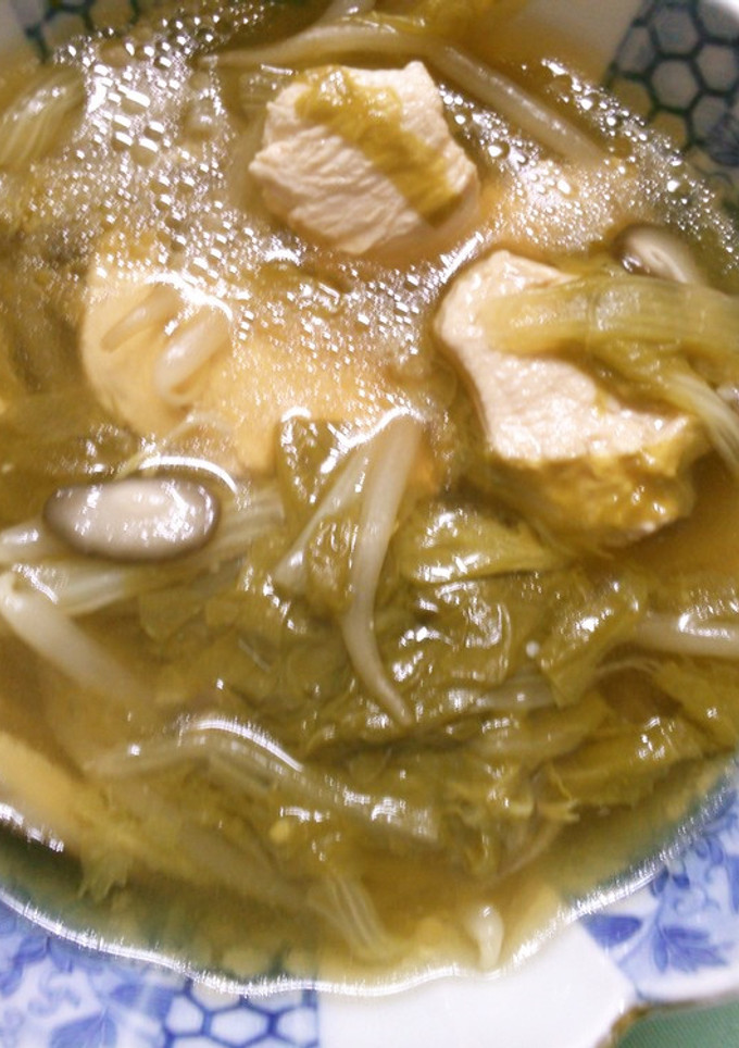 山東菜 もやし 鶏肉の 中華煮込みスープ-レシピのメイン写真