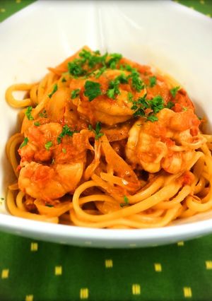 赤えびのトマトクリームパスタ♪-レシピのメイン写真