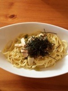 簡単!ツナと野沢菜漬けとキノコのパスタ-レシピのメイン写真