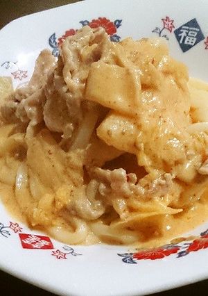 豆乳でクリーミー豚キムうどん-レシピのメイン写真