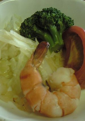 ゴージャス？エビちゃん入り温野菜-レシピのメイン写真