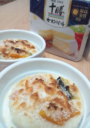 Wチーズのエビとかぼちゃのココットカマン-レシピのメイン写真