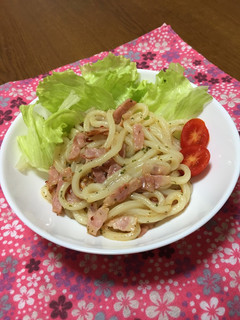 ☆レンジで☆冷凍うどんペペロンチーノ風-レシピのメイン写真